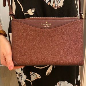Kate Spade crossbody glitter fabric deep nova